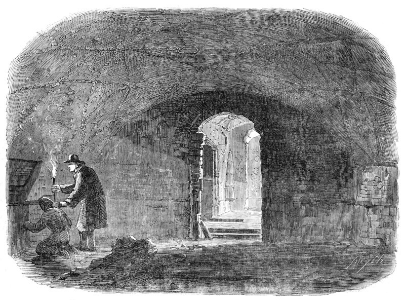 Subterranean Chamber beneath the House, No.1, Old Fish-Street, St. Paul's, 1854. Creator: Smyth.