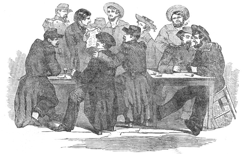 French Soldiers and English Sailors Fraternising at Calais, 1854. Creator: Unknown.