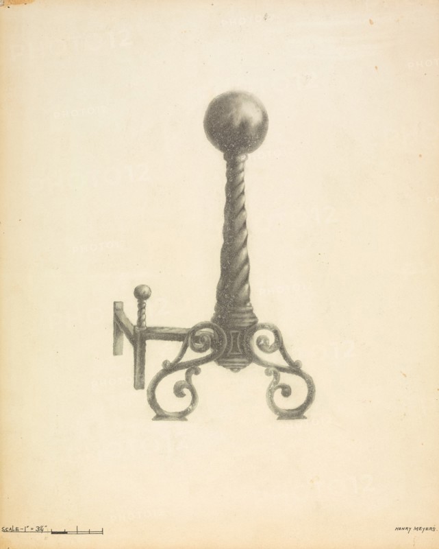Andirons, c. 1937.