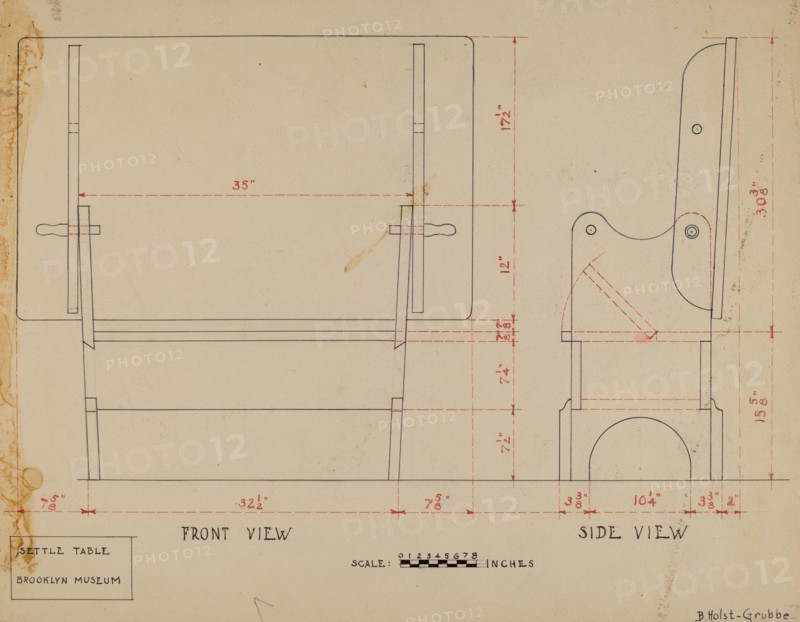 Settle-table, c. 1936.