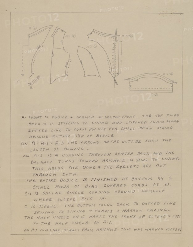 Dress Pattern, c. 1938.