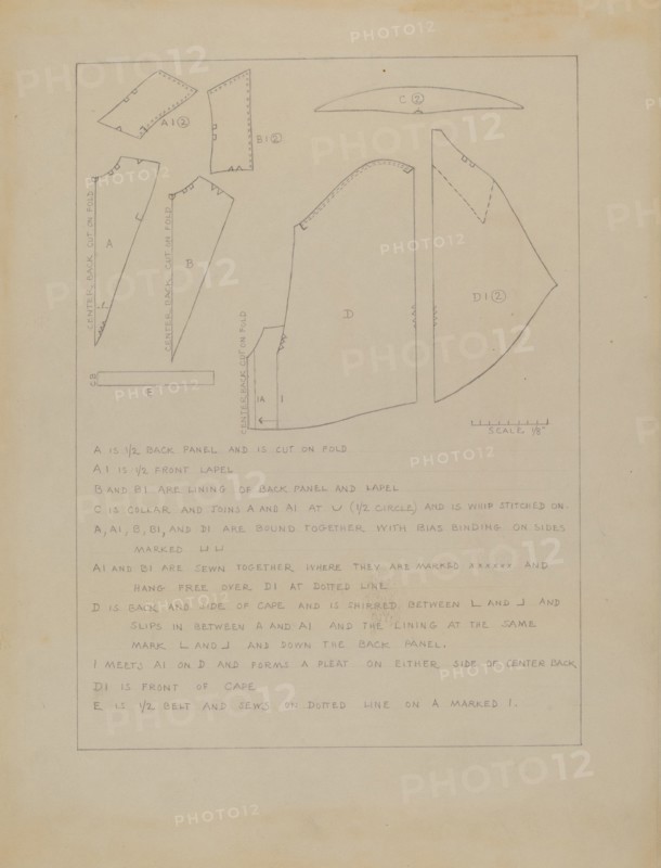 Cape (Pattern), c. 1936.