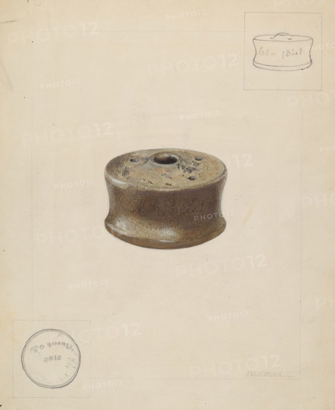 Ceramic Ink Well, c. 1937.