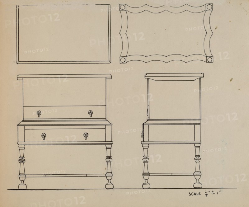 Box Desk on Frame, c. 1937.