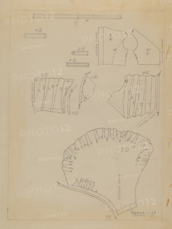 Pattern for Dress, c. 1936.