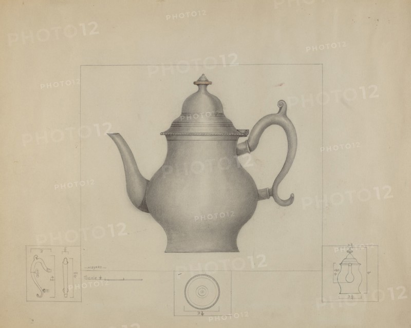 Pewter Coffee Pot, c. 1936.