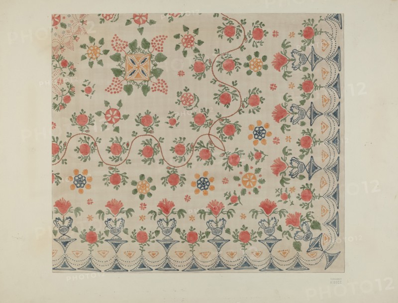 Printed Bedspread, c. 1938.