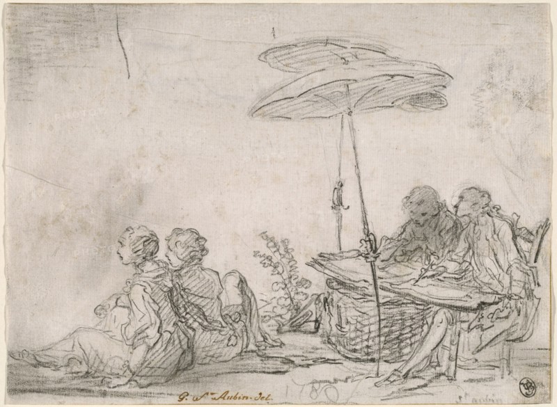 Draftsmen Outdoors, c. 1760.