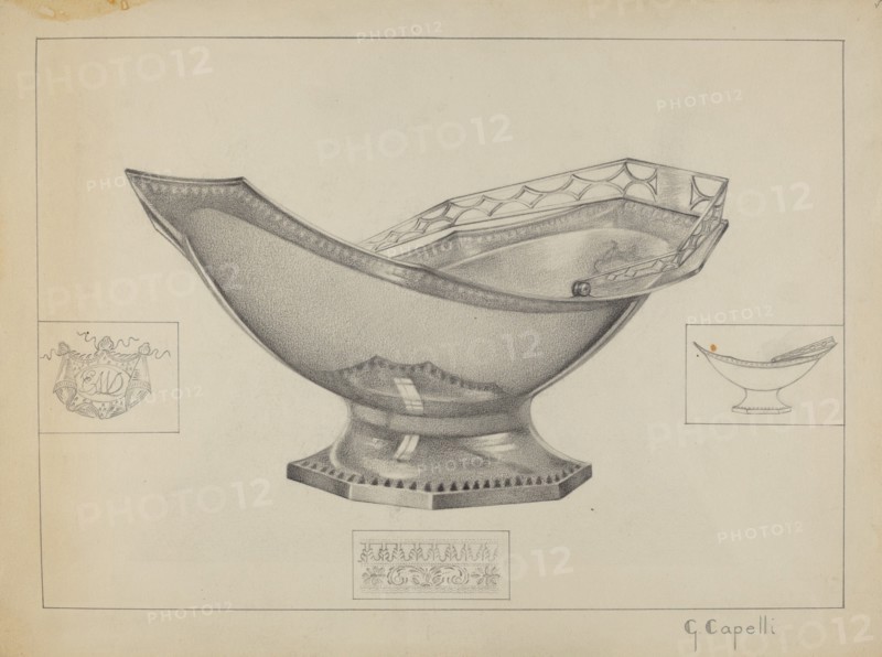 Silver Cake Basket, c. 1936.