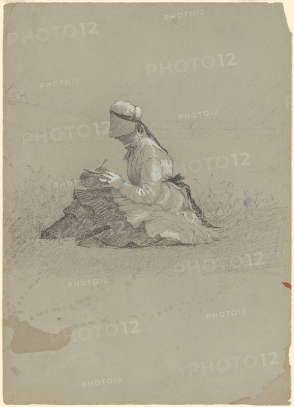 Young Lady Writing, c. 1870.