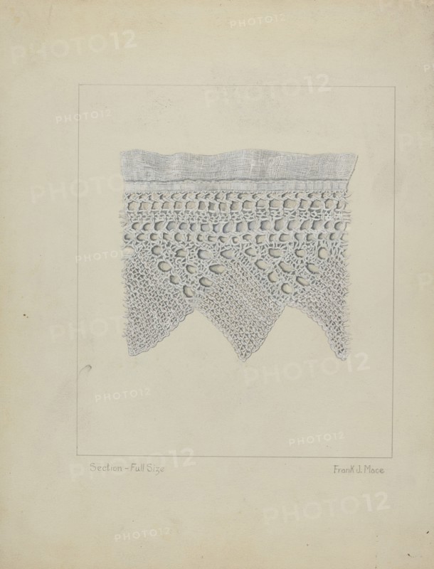 Knitted Lace Edging, c. 1938.