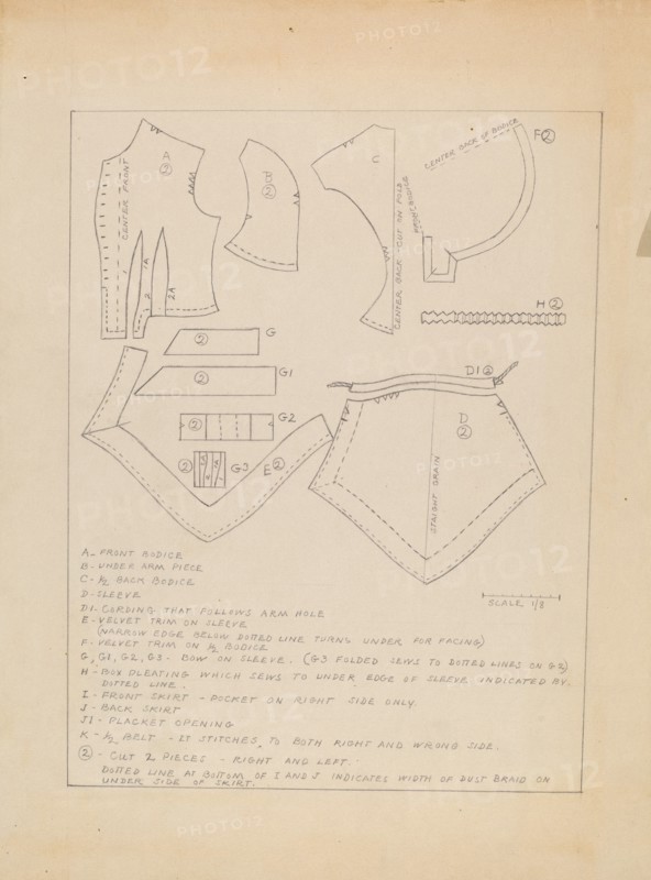Pattern for a Dress, c. 1936.