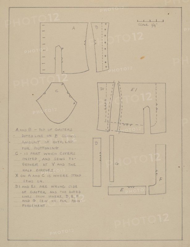Pattern for Spats, 1935/1942.