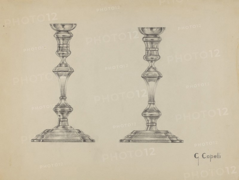 Silver Candlesticks, c. 1936.