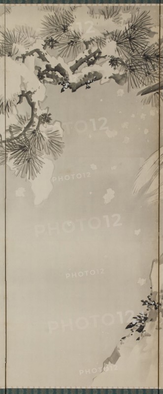 Eagle on a snowy pine, c.1850.