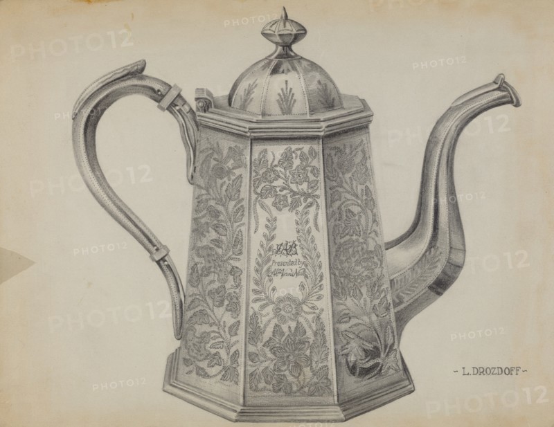 Silver Chocolate Pot, c. 1936.