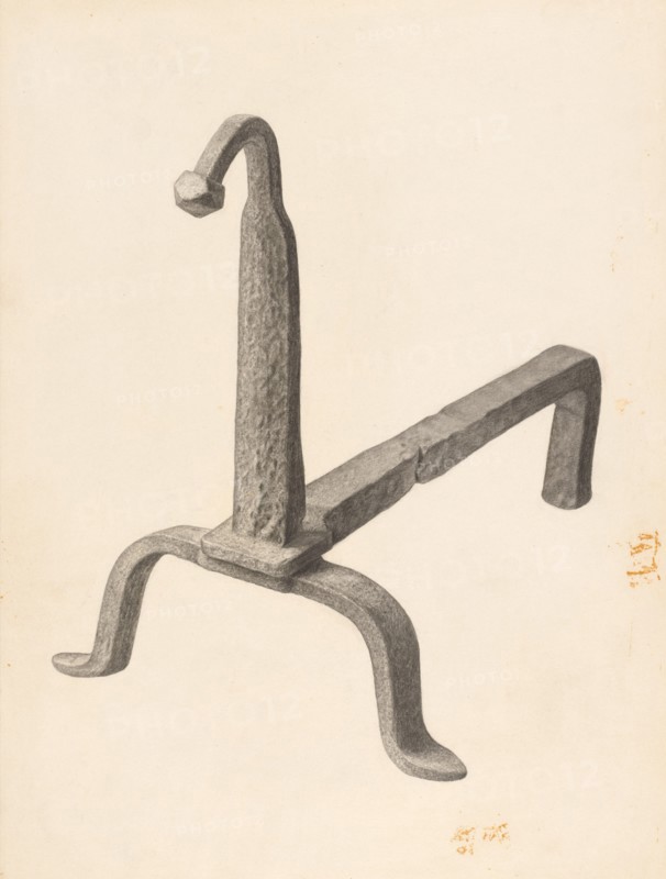 Andiron (one of pair), c. 1938.