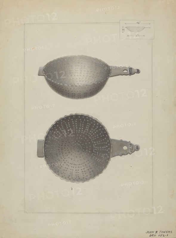 Silver Punch Strainer, c. 1936.