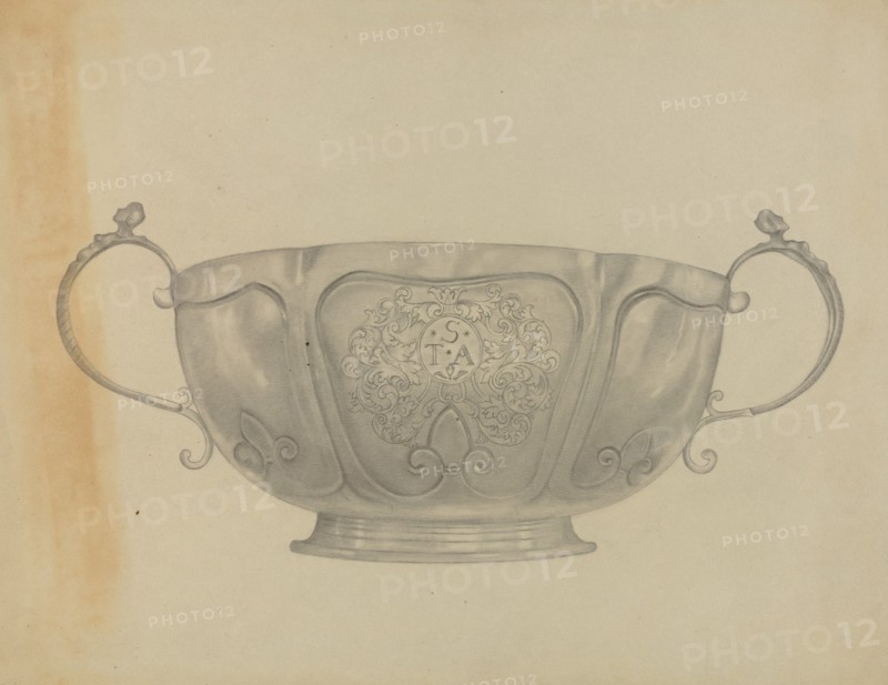 Two Handled Silver Bowl, c. 1936.