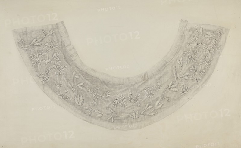 Embroidered Linen Collar, c. 1938.