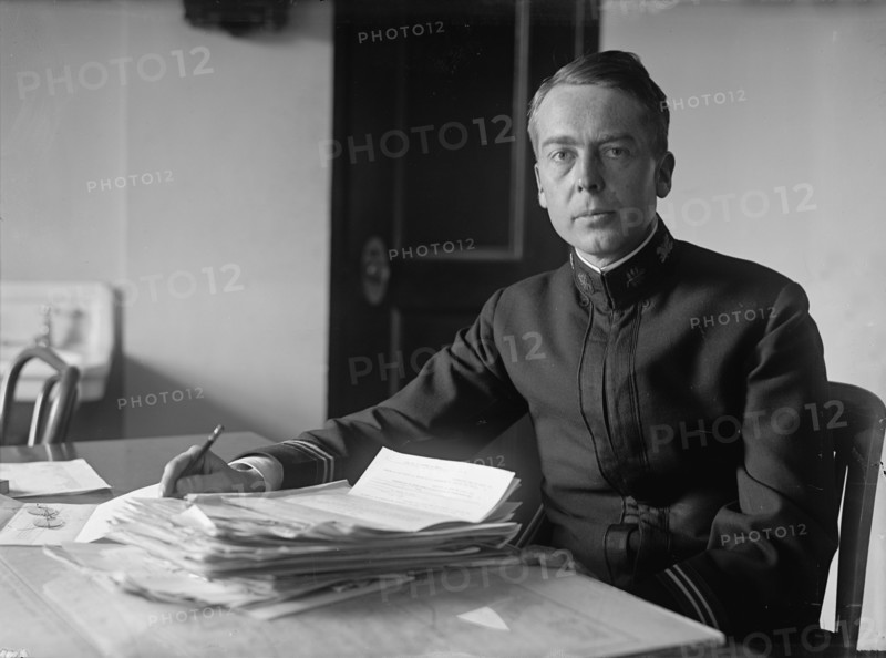J.P. Auld, US Navy, at Desk, 1917.