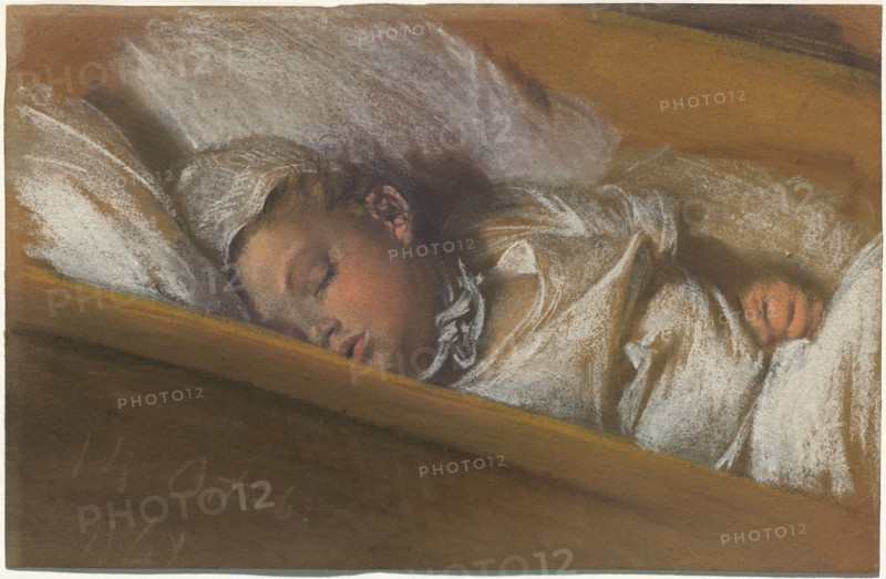 An Infant Asleep in His Crib, 1848.