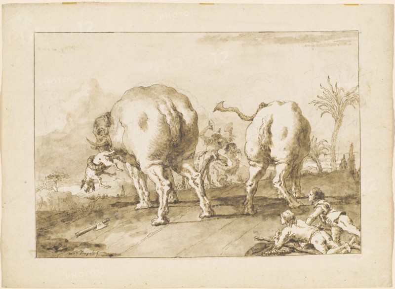 Two Rampaging Elephants, 1790/1792.