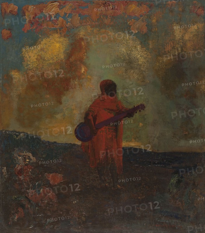 Arabe musicien, 1893. Arab musician.