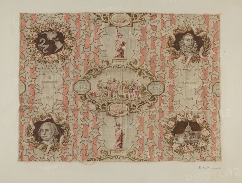 Historical Printed Textile, c. 1940.