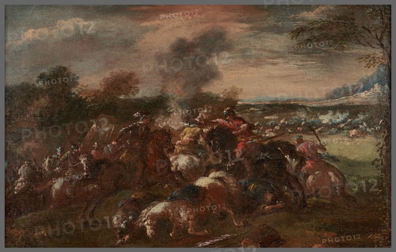 Bataille. Battle scene, 17th century.