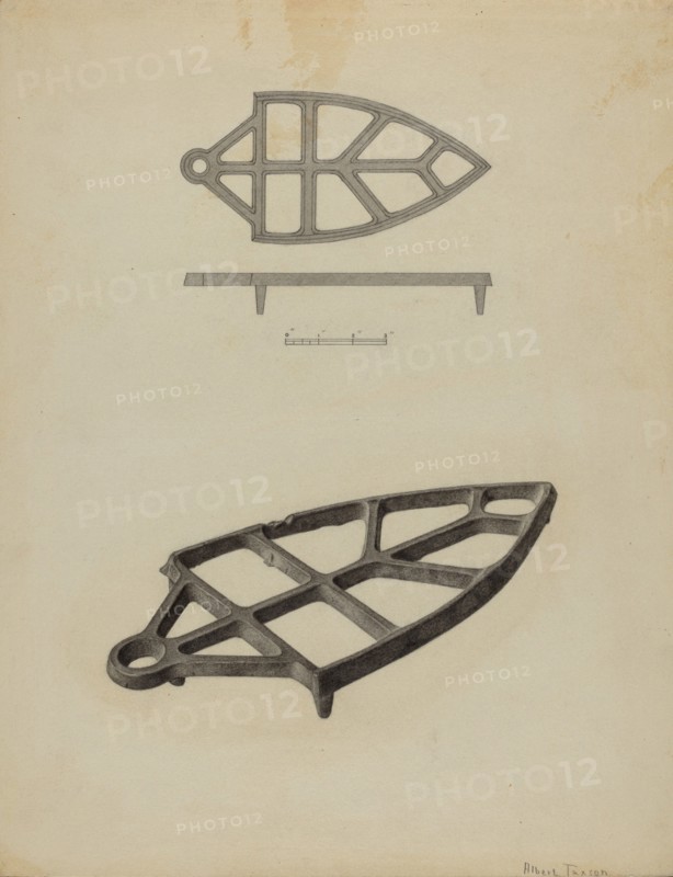 Pa. German Flat-iron Holder, c. 1938.