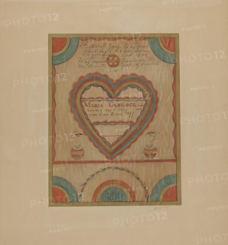 Pa. German Birth Certificate, c. 1939.