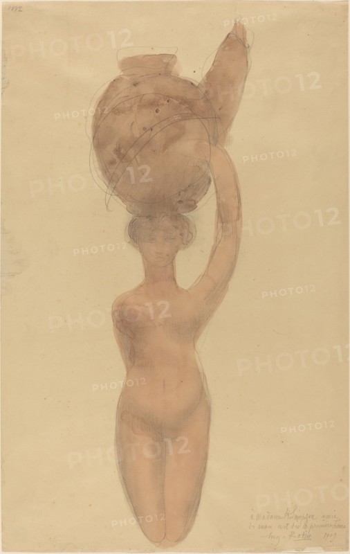 Nude Woman Carrying Vase on Head, 1909.