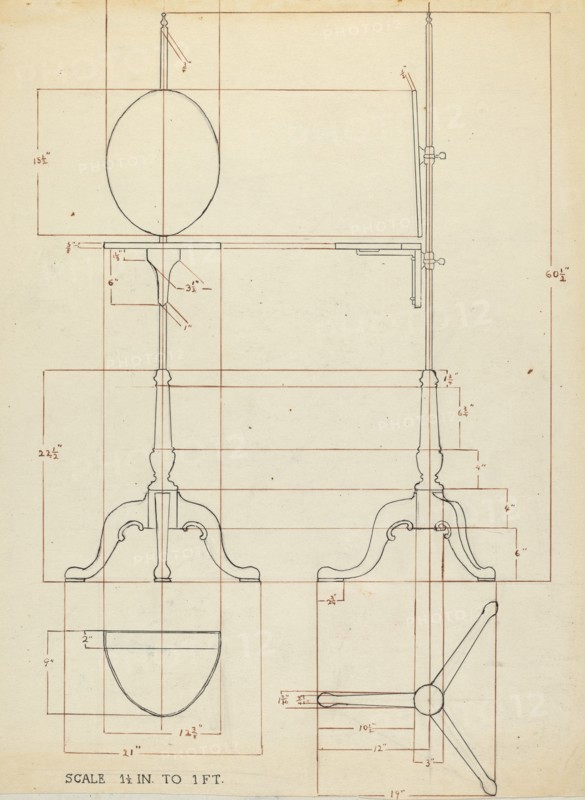 Pole Screen and Candlestand, 1935/1942.