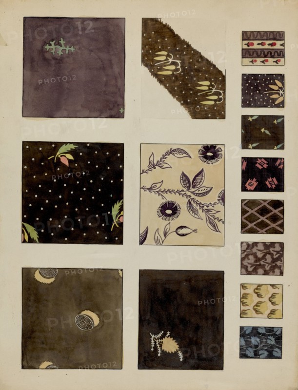 Textiles from Patchwork Quilt, c. 1936.