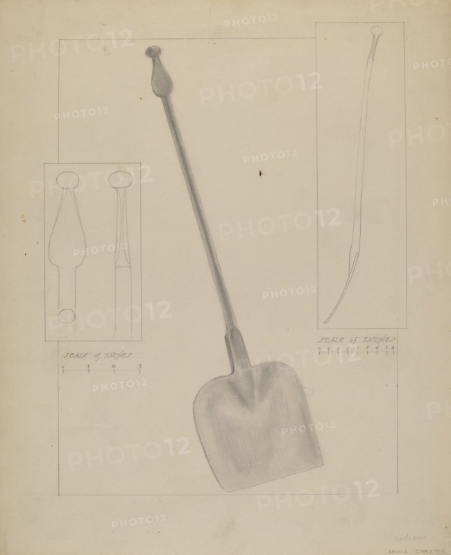 Wrought Iron Fireplace Shovel, c. 1936.