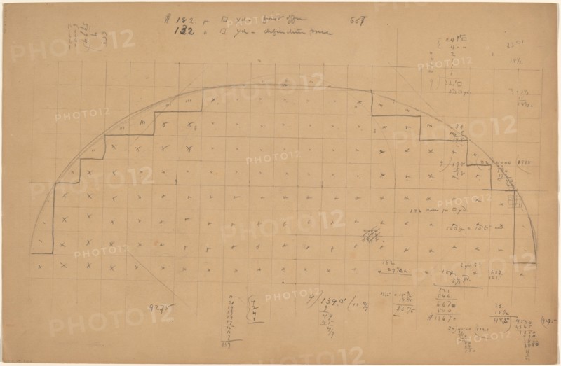 Diagram of a Lunette [verso], 1890/1897.