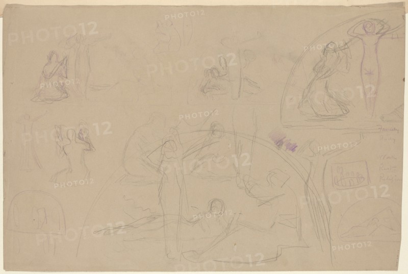 Studies for a Lunette [verso], 1890/1897.