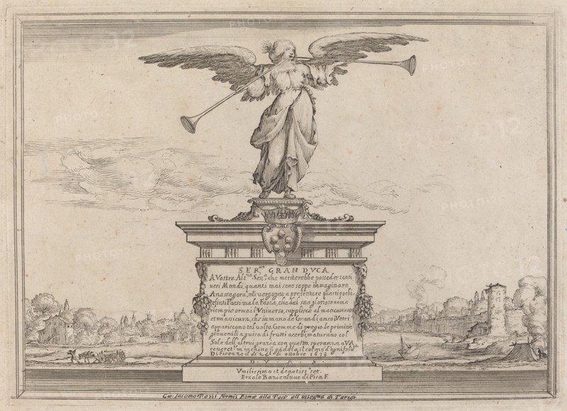 Dedication Page with Statue of Fama, 1638.
