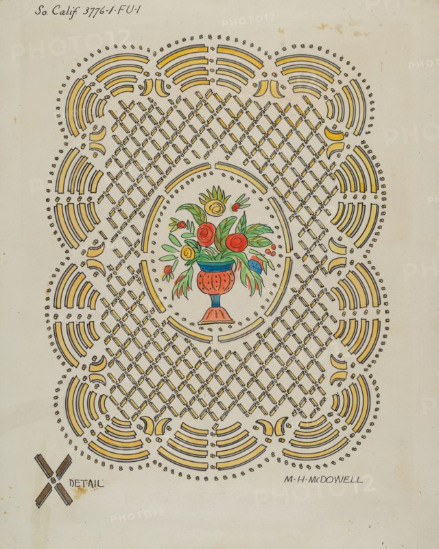 Design on Door of Seth Thomas Clock, 1936.