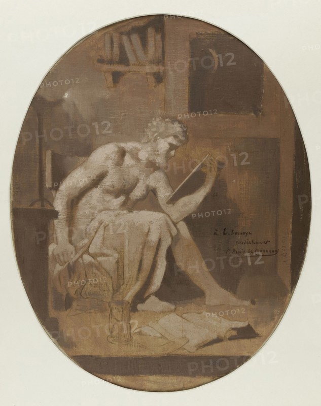 L'Etude, c.1864. Study. Monochrome sketch.