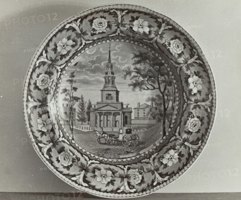 Plate - "Octagon Church, Boston", c. 1936.