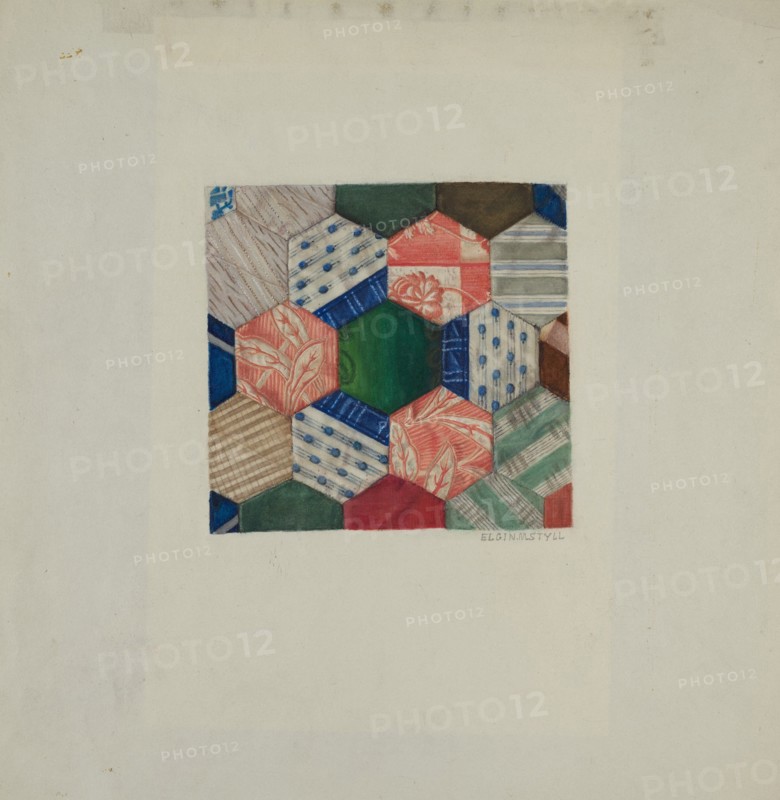 Silk Quilt - "Honeycomb" Pattern, c. 1939.