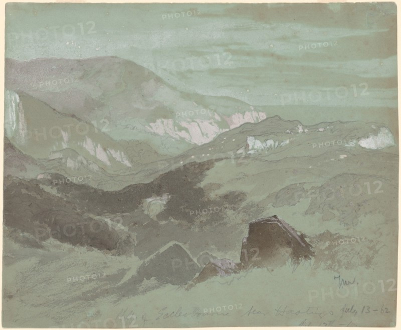 Cliffs of Ecclesbourne Near Hastings, 1862.