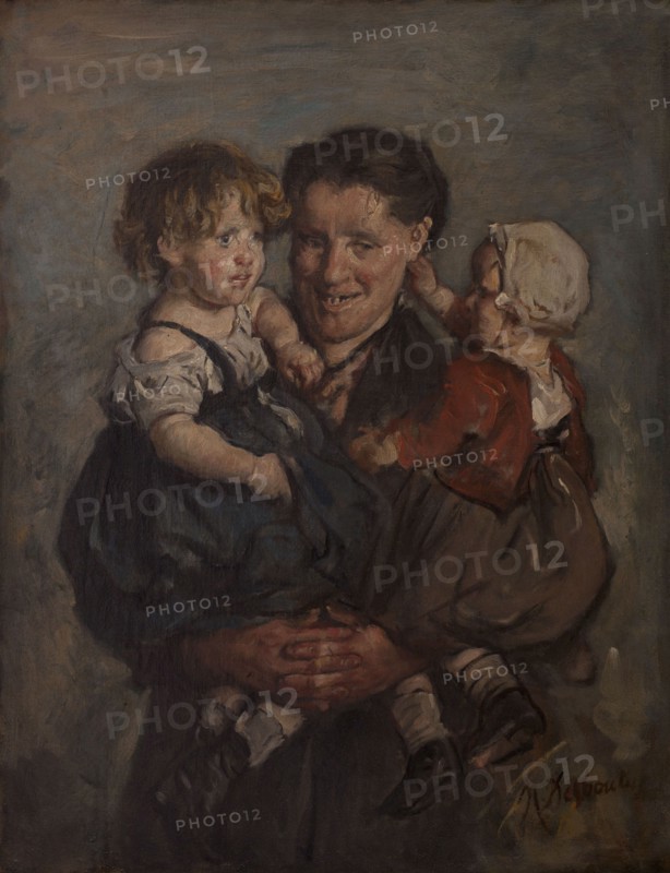 La bonne bête, c.1890. Woman with children.