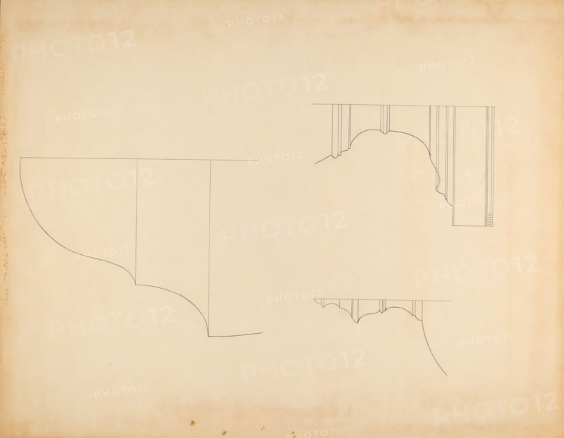 Knife and Spoon Box - Line Drawing, c. 1940.