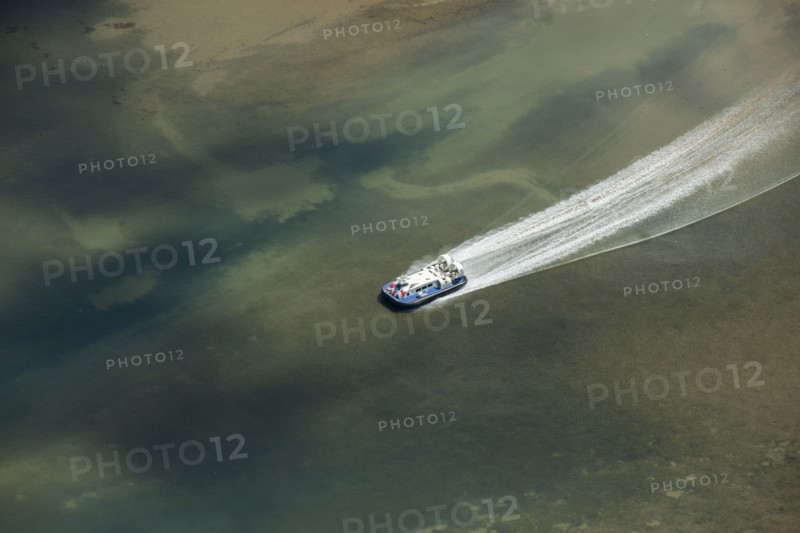 Ryde Hovercraft at sea, Isle of Wight, 2020.