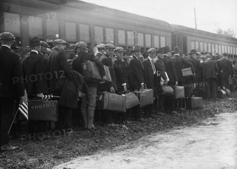 Camp Meade #1 - Arrival of Drafted Men, 1917.