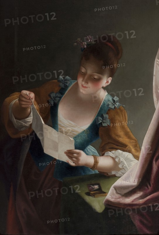 Jeune femme lisant une lettre, d'après Raoux.