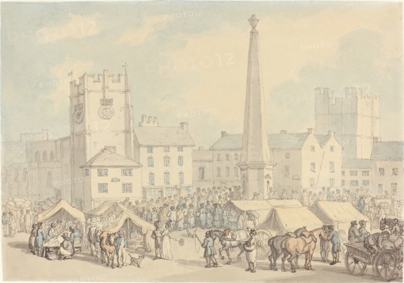 Market Day at Richmond in Yorkshire, c. 1818.